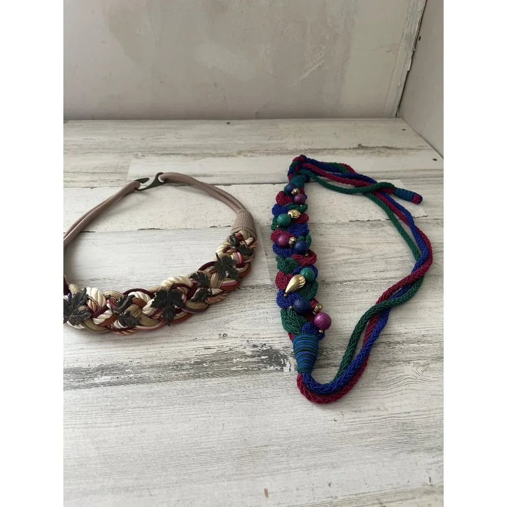 Belts set of two braided